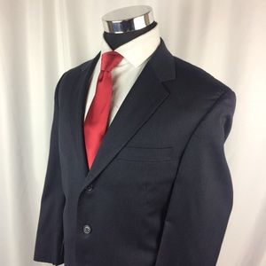 Jos A Bank Mens 41R Blazer Charcoal Wool 3 Button